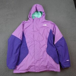 The North Face DryVent Jacket Girls XL 18 Purple 3-in-1 Hooded Winter Ski Coat